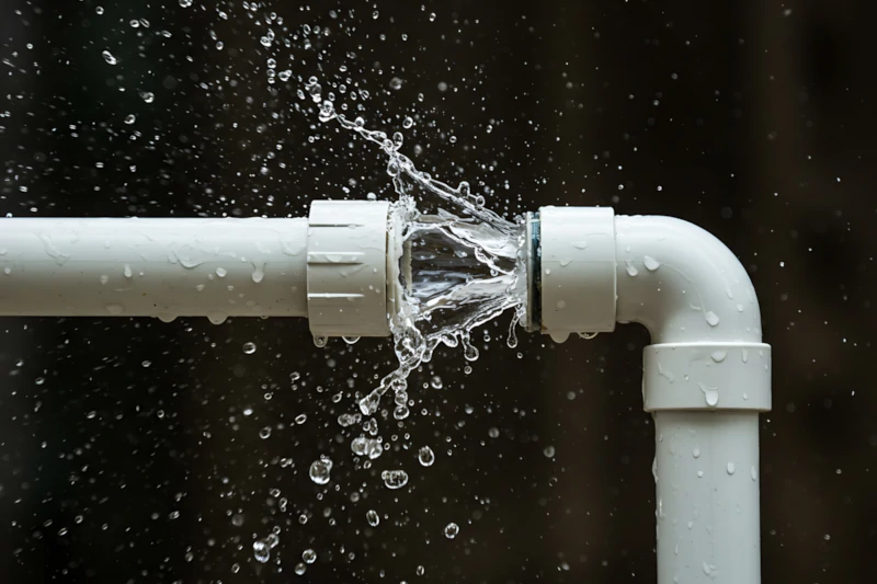 Fuga de agua en tubería.